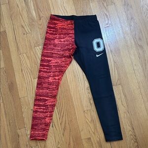 Nike Athletic Two-Tone Leggings with Varsity Print